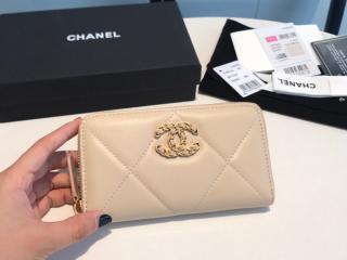 【AP0948-5】 20新作 CHANEL 19 シャネル 財布 コピー ジップ ウォレット ラムスキン レディース ラウンドファスナー財布 7色可選択