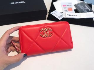 【AP0948-7】 20新作 CHANEL 19 シャネル 財布 コピー ジップ ウォレット ラムスキン レディース ラウンドファスナー財布 7色可選択