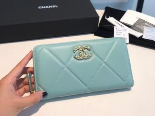 【AP1063-2】 20新作 CHANEL 19 シャネル 長財布 コピー ロング ジップ ウォレット ラムスキン レディース ラウンドファスナー財布 7色可選択