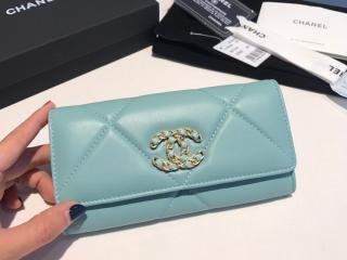 【AP0953-2】 20新作 CHANEL 19 シャネル 財布 コピー フラップ ウォレット シャイニー ゴートスキン レディース 二つ折り財布 7色可選択