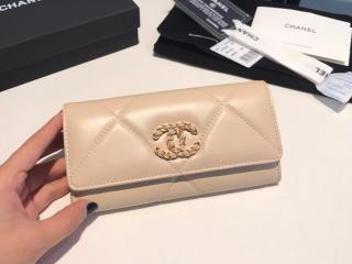 【AP0953-5】 20新作 CHANEL 19 シャネル 財布 スーパーコピー フラップ ウォレット シャイニー ゴートスキン レディース 二つ折り財布 7色可選択