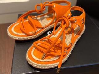 シャネル サンダル レディースシューズ CHANEL ビーチスリッパ 225-245を選択可 オレンジ色