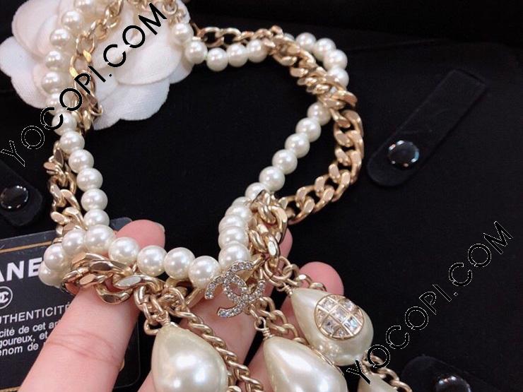 【大ぶりパールが華やか☆】CHANEL ネックレス CHANEL】華やかなパールデザイン☆CCロゴ ネックレス (CHANEL