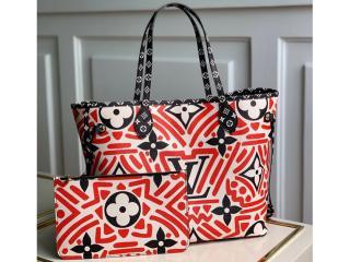 【M56583】 LOUIS VUITTON ルイヴィトン モノグラム・ジャイアント バッグ コピー 20新作 LV CRAFTY NEVERFULL ネヴァーフル MM レディース トートバッグ 2色可選択 クレーム ルージュ