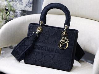 【M0565OREY_M989】 DIOR ディオール バッグ スーパーコピー Lady D-Lite ミディアムバッグ カナージュ エンブロイダリー ショルダーバッグ