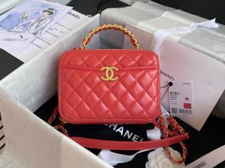 【AS2179 B04400】 CHANEL シャネル バッグ コピー 20新作 ラムスキン & シャイニー クランプル カーフスキン ヴァニティー ケース ショルダーバッグ 3色可選択