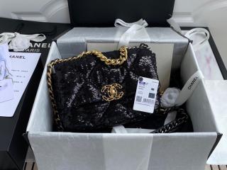 【AS1160-1】 CHANEL シャネル バッグ スーパーコピー 20新作 CHANEL 19 スパンコール & カーフスキン フラップ バッグ ショルダーバッグ 4色可選択
