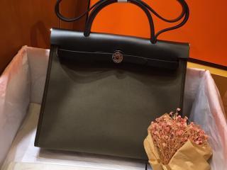 ラスト1点★送料込【HERMES】Herbag 31 ショルダーバッグ Hermès-Hermes Herbag Zip 31 Bag New Bleu Jean Noir ghw