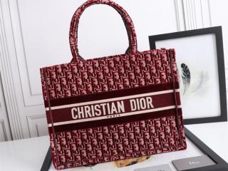 【M1296ZWVF_M974】 DIOR BOOK TOTE ディオール バッグ コピー オブリーク エンブロイダリー ベルベット スモールトートバッグ