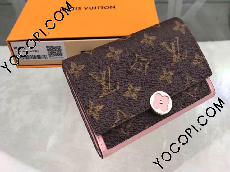 ルイヴィトン 折財布 ポルトフォイユ フロール モノグラム ブラウン フューシャ ルイヴィトン LOUIS VUITTON 折財布 ポルトフォイユ フロール