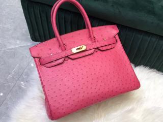 【ostrichbk02】 Hermes エルメス バッグ スーパーコピー Birkin バーキン30/35 パシュマン オーストリッチ ダチョウ紋 シルバー/ゴールド金具 6色可選択