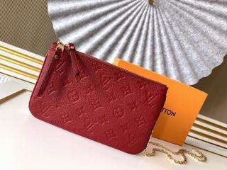 【M68574】 LOUIS VUITTON ルイヴィトン モノグラム・アンプラント バッグ スーパーコピー ポシェット･ドゥーブル ジップ レディース ショルダーバッグ 4色可選択 チェリー ベリー