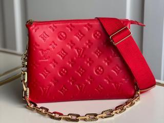 【M57792】 LOUIS VUITTON ルイヴィトン モノグラム・パターン バッグ コピー 21新作 COUSSIN クッサン PM レディース ショルダーバッグ 5色可選択 ルージュ
