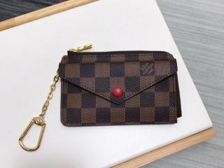 【N60406】 LOUIS VUITTON ルイヴィトン ダミエ・エベー 財布 コピー 21新作 ポルト カルト・レクト ラウンドファスナー財布 2色可選択 ロッソ