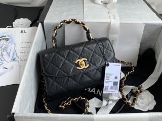 【AS2477 B05514 94305】 CHANEL シャネル バッグ スーパーコピー 21新作 クランプル ラムスキン トップハンドル ミニ フラップ バッグ レディース ショルダーバッグ 2色可選択
