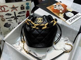 【AS2390 B05101 94305】 CHANEL シャネル バッグ コピー 21新作 シャイニー ラムスキン ハンドバッグ レディース ショルダーバッグ ブラック