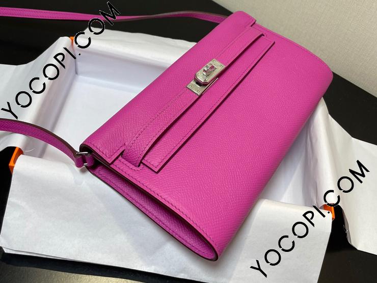 エルメスケリーピンク レザー 二つ折り財布