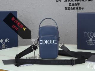 【2ESCA326VLM_H36B】 Dior ディオール バッグ コピー 21新作 pouch ポーチ スムースカーフスキン メンズ ショルダーバッグ ネイビーブルー