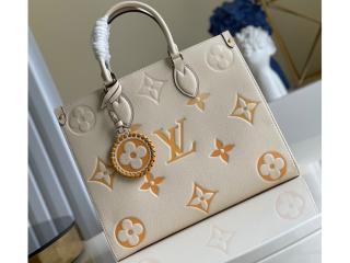【M45717】 LOUIS VUITTON ルイヴィトン モノグラム・アンプラント バッグ コピー 21新作 ONTHEGO オンザゴー MM レディース トートバッグ 2色可選択 クレーム サフラン