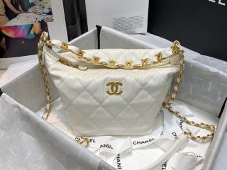 【AS2480-3】 CHANEL シャネル バッグ スーパーコピー 21新作 HOBO ホーボーバッグ クランプル ラムスキン レディース ショルダーバッグ  3色可選択