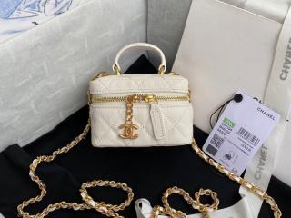 【AP2194-2】 CHANEL シャネル バッグ スーパーコピー 21新作 グレインド カーフスキン スモール ヴァニティー ケース レディース ショルダーバッグ 4色可選択