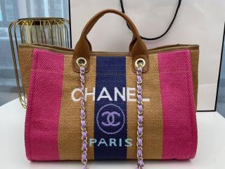 【deauville-1】 CHANEL シャネル バッグ スーパーコピー ビスコース、コットン、カーフスキン ドーヴィルトート レディース ショルダーバッグ