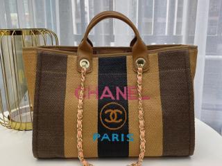 【deauville-3】 CHANEL シャネル バッグ スーパーコピー ビスコース、コットン、カーフスキン ドーヴィルトート レディース ショルダーバッグ