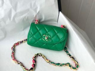 【AS2369-1】 CHANEL シャネル バッグ スーパーコピー 21春夏新作 ラムスキン & ミックス ファイバー スモール フラップ バッグ ショルダーバッグ 4色可選択
