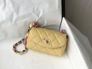 【AS2369-3】 CHANEL シャネル バッグ スーパーコピー 21春夏新作 ラムスキン & ミックス ファイバー スモール フラップ バッグ ショルダーバッグ 4色可選択