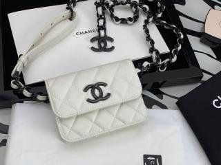 【AP1955-2】 CHANEL シャネル バッグ コピー 21新作 グレインド カーフスキン ベルト付き フラップ カードケース レディース バッグ 2色可選択
