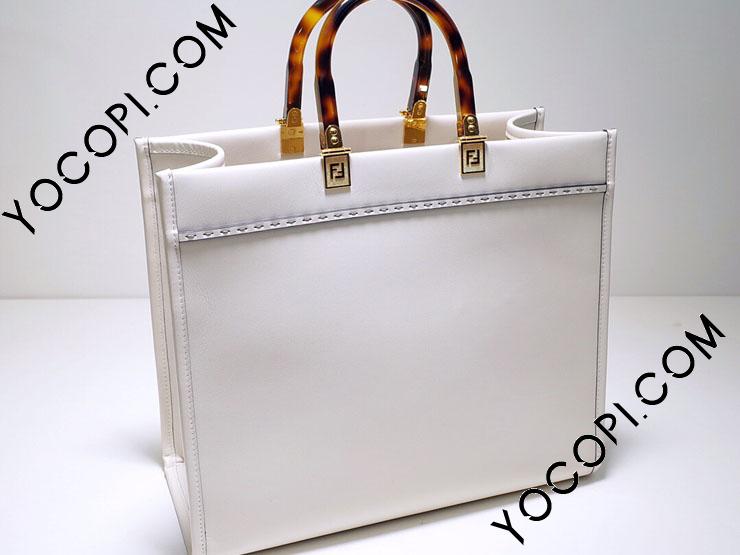 FENDI フェンディ サンシャイン ミディアム ホワイト レザー ショッパー フェンディ サンシャイン スモール レザー ホワイト | Fendi