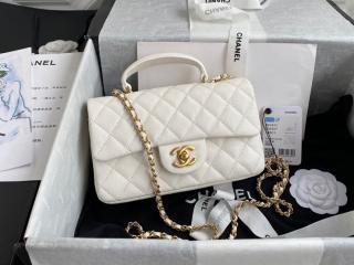 【AS2431-2】 CHANEL シャネル バッグ コピー 21新作 グレインド カーフスキン トップハンドル ミニ フラップ バッグ レディース ショルダーバッグ 4色可選択