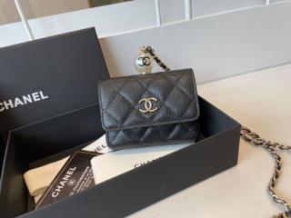 【AP2119-2】 CHANEL シャネル 財布 コピー 21新作 イリディッセント グレインド カーフスキン & コスチューム パール フラップ コインパース  レディース 財布 4色可選択