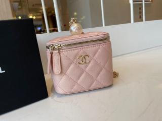 【AP2161-2】 CHANEL シャネル バッグ コピー 21新作 イリディッセント グレインド カーフスキン & コスチューム パール スモール ヴァニティー ケース レディース バッグ 4色可選択
