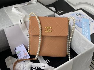 【AS2503-4】 CHANEL シャネル バッグ スーパーコピー 21新作 カーフスキン & コスチューム パール スモール ホーボー バッグ レディース ショルダーバッグ 4色可選択