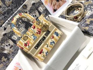 【M0565ORTN_M918】 Dior ディオール バッグ スーパーコピー 21新作 Lady D-Lite ミディアムバッグ Dior Hibiscus エンブロイダリー レディース バッグ