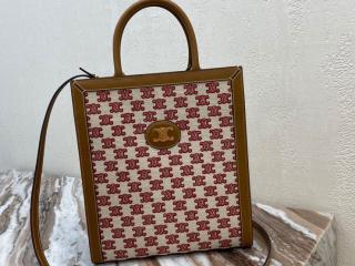 【194352CS8.25VP】 CELINE セリーヌ バッグ スーパーコピー 21新作 CABAS スモール バーティカル CELINE カバ / トリオンフエンブロイダリー ショルダーバッグ