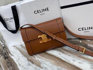 【195263BFN-1】 CELINE セリーヌ バッグ スーパーコピー 21新作 TRIOMPHE トリオンフ ストラップバッグ ナチュラルカーフ ショルダーバッグ 3色可選択