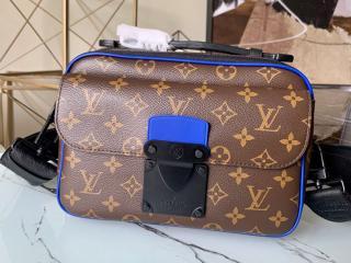 【M45863】 LOUIS VUITTON ルイヴィトン モノグラム・マカサー バッグ コピー 21新作 Sロック・メッセンジャー メンズ ショルダーバッグ 2色可選択 Blue