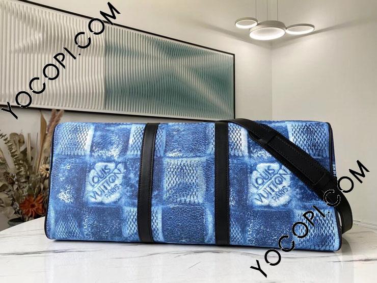 ルイ・ヴィトン ブルーグレー ダミエパターン ボストンバッグ