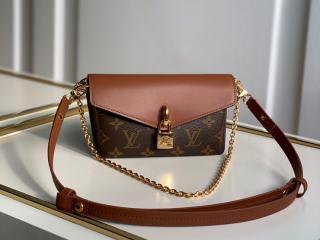 【M80763】 LOUIS VUITTON ルイヴィトン モノグラム バッグ スーパーコピー 21新作 パドロック・オンストラップ レディース ショルダーバッグ 2色可選択