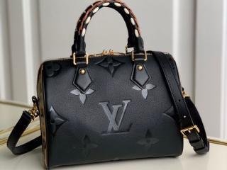 【M58524】 LOUIS VUITTON ルイヴィトン モノグラム・アンプラント バッグ スーパーコピー 21新作 スピーディ・バンドリエール 25 レディース ショルダーバッグ 2色可選択 ノワール