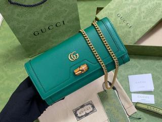 【658243-4】 GUCCI グッチ バッグ コピー 21新作 バンブー付き チェーンウォレット レディース 二つ折り財布 5色可選択