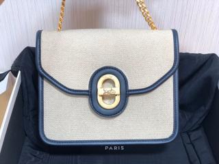 【196942DJX-1】 CELINE セリーヌ バッグ コピー 21新作 サルキー クラッチ / テキスタイル & カーフスキン レディース ショルダーバッグ 2色可選択