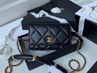 【AP2236-1】 CHANEL シャネル バッグ コピー 21新作 チェーンウォレット シャイニー ラムスキン レディース ショルダーバッグ 4色可選択
