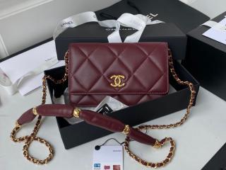 【AP2236-3】 CHANEL シャネル バッグ コピー 21新作 チェーンウォレット シャイニー ラムスキン レディース ショルダーバッグ 4色可選択