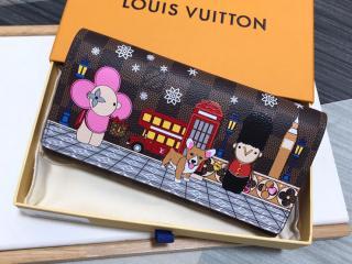 【N60491】 LOUIS VUITTON ルイヴィトン ダミエ・エベヌ 長財布 スーパーコピー 21新作 ポルトフォイユ・サラ レディース 二つ折り財布