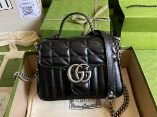 【583571-4】 GUCCI グッチ バッグ スーパーコピー 21新作 〔GGマーモント〕ミニ トップハンドルバッグ レディース ショルダーバッグ 4色可選択