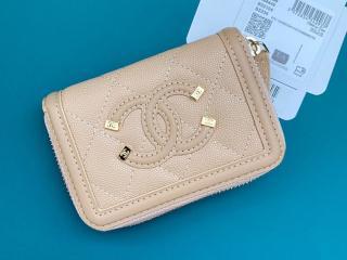 【A81459-5】 CHANEL シャネル バッグ コピー バイカラーコインケース CCマークxメタリックターコイズ 小銭入 ラウンドファスナー財布