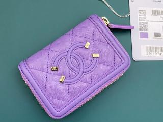 【A81459-6】 CHANEL シャネル バッグ スーパーコピー バイカラーコインケース CCマークxメタリックターコイズ 小銭入 ラウンドファスナー財布